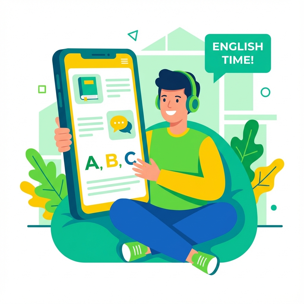 Estudante aprendendo no celular